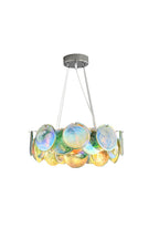 Art Deco Pendant Light | Iridescent Glass Discs, Chrome, E14