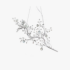 Art deco pendant lamp with crystal branch design and adjustable height