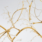 Art deco pendant lamp with crystal branch design and adjustable height