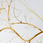 Art deco pendant lamp with crystal branch design and adjustable height