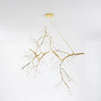 Art deco pendant lamp with crystal branch design and adjustable height