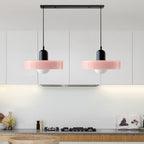 Pendant light Bauhaus with two colored glass shades, adjustable height, modern retro style