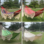 Outdoor Hammock | Fringe and Spreader Bars | Bohemian Garden Camping