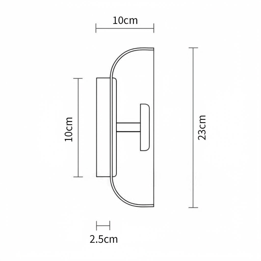 Round wall sconce with brass and glass shade, minimalist LED 1-light indoor fixture