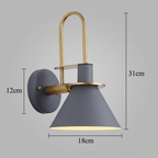 Wall lamp wall sconce 1-light with wrought iron cone shade