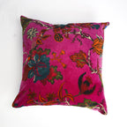 Pink Floral - Velvet Cushion Cover Decorative Throw Pillow