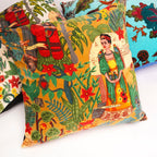 Yellow Botanical - Velvet Cushion Cover Decorative Throw Pillow