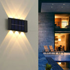 Solar LED wall light outdoor garden lamp with up and down lighting, IP65 weatherproof