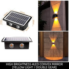 Solar LED wall light outdoor garden lamp with up and down lighting, IP65 weatherproof