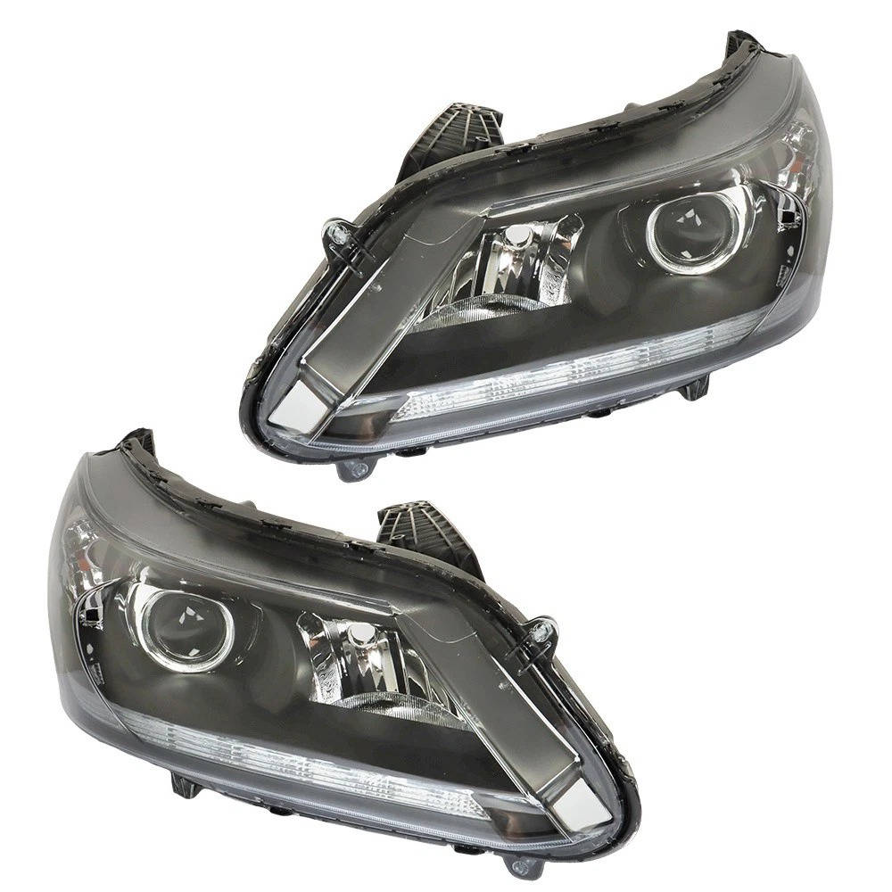 Honda Accord Sedan Headlights 2013-2015 | Halogen + LED DRL, OEM Fit Pair