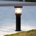 Solar garden lights modern aluminium bollard, IP65 waterproof LED path light in black and bronze