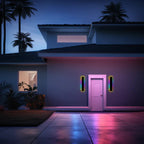 Linear LED outdoor wall lamp black IP65, minimalist design for garden and corridor