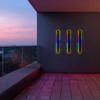 Linear LED outdoor wall lamp black IP65, minimalist design for garden and corridor
