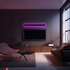 Linear LED outdoor wall lamp black IP65, minimalist design for garden and corridor
