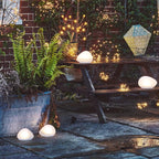 Solar garden lights frosted glass pebble path light warm white LED IP65 outdoor
