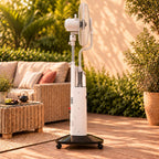 Outdoor misting fan 16 inch rechargeable 9-speed with LED night light