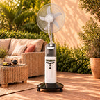 Outdoor misting fan 16 inch rechargeable 9-speed with LED night light