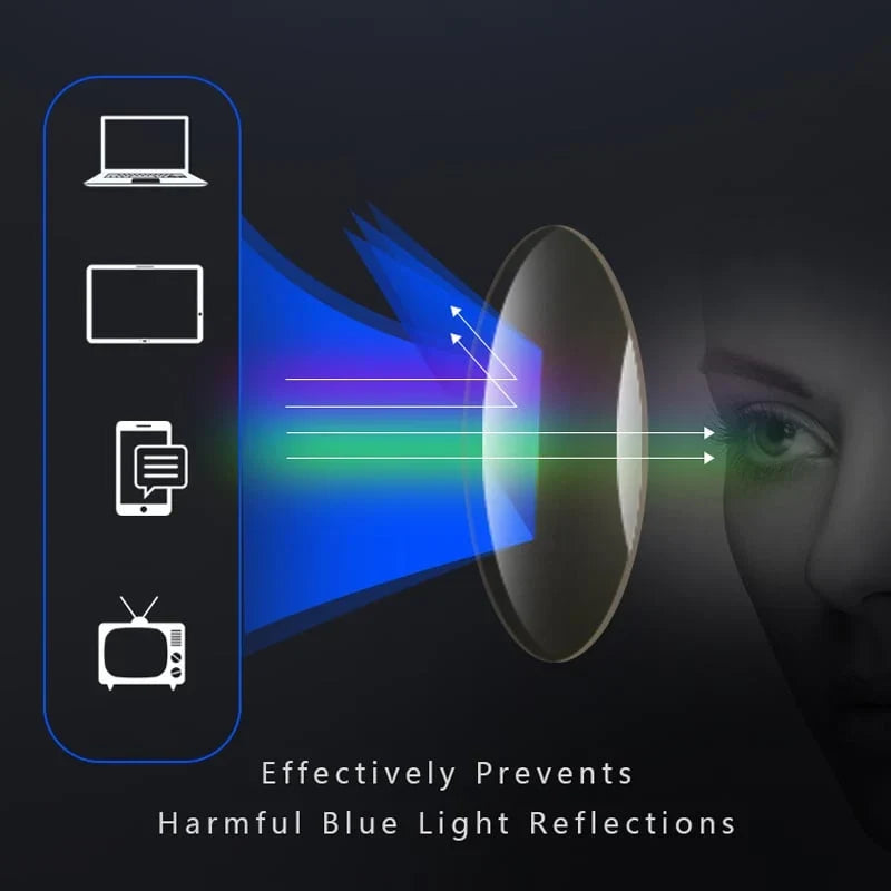 Progressive glasses sport anti-blue light ultra-light titanium frame rectangular