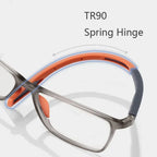 Progressive glasses sport anti-blue light ultra-light titanium frame rectangular