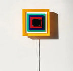 Wall Sconce LED Square Memphis Bauhaus 1-Light wrought iron acrylic warm white