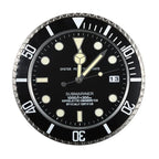 Silent wall clock stainless steel, battery operated with luminous dial