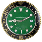 Silent wall clock stainless steel, battery operated with luminous dial