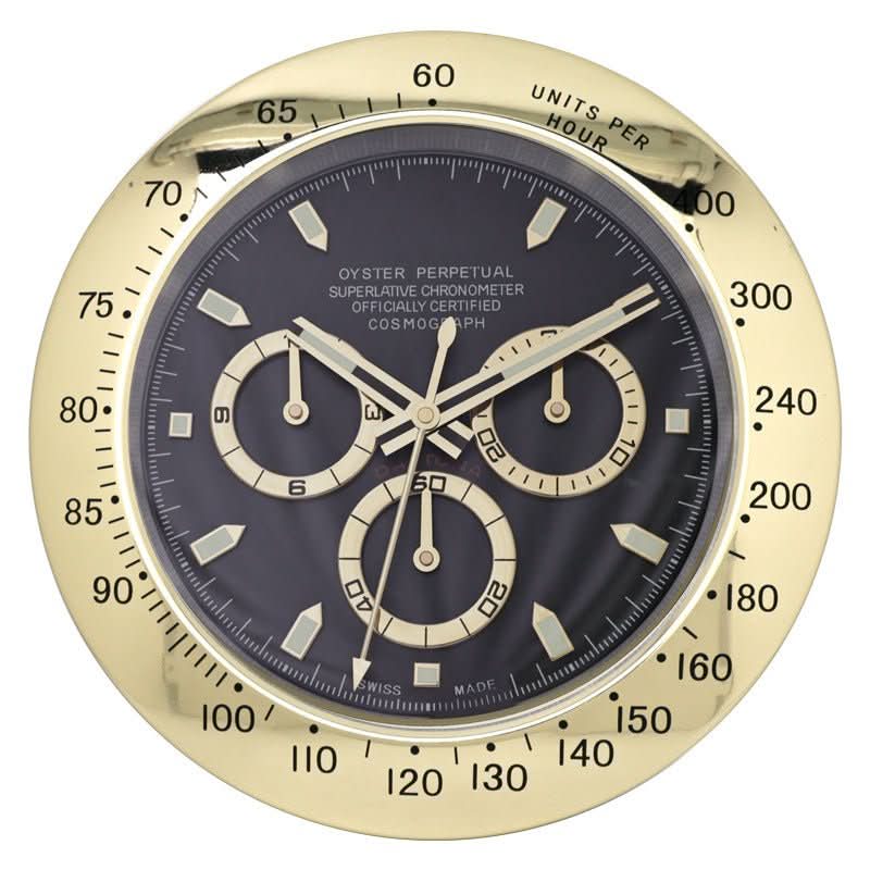 Silent wall clock stainless steel, battery operated with luminous dial