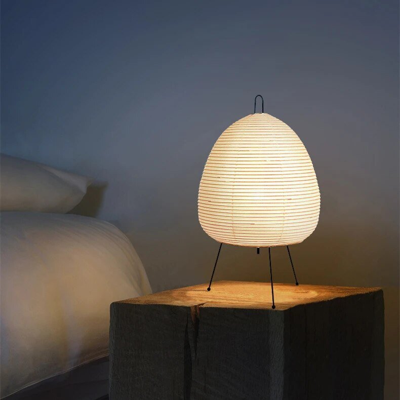 Onile Japanese Table Lamp - Minimalist Rice Paper - Warm Light