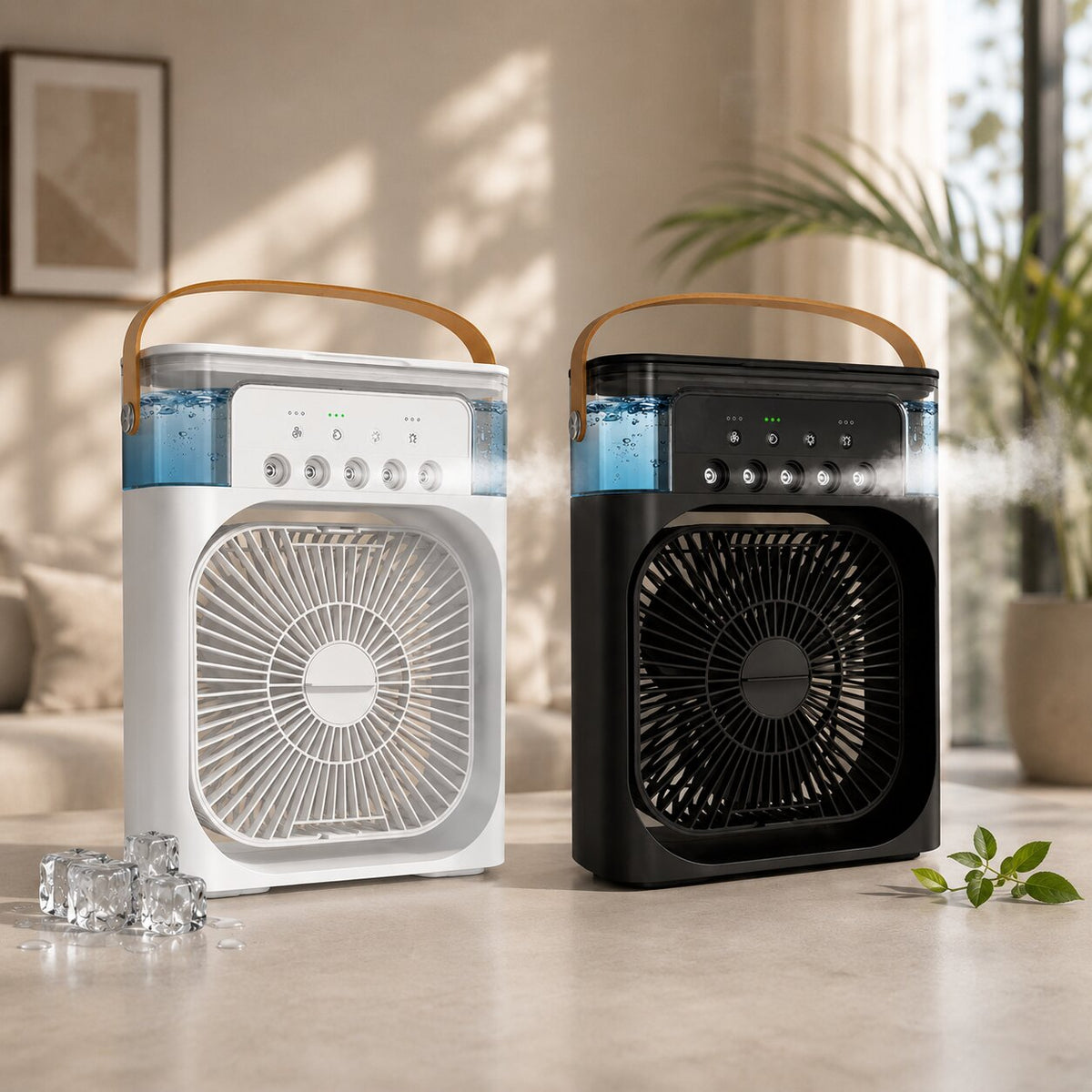 Outdoor misting fan USB personal air cooler humidifier 600ml bladeless