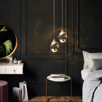 Crystal pendant light dimmable brass gold finish, modern luxury LED ceiling pendant