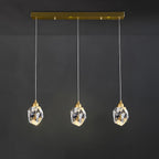 Crystal pendant light dimmable brass gold finish, modern luxury LED ceiling pendant