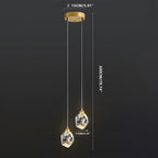 Crystal pendant light dimmable brass gold finish, modern luxury LED ceiling pendant