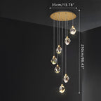 Crystal pendant light dimmable brass gold finish, modern luxury LED ceiling pendant