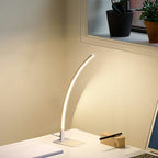 Arc LED dimmable table lamp in black or white, modern minimalist design, 3000K–6000K