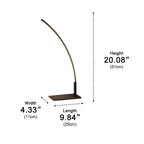 Arc LED dimmable table lamp in black or white, modern minimalist design, 3000K–6000K