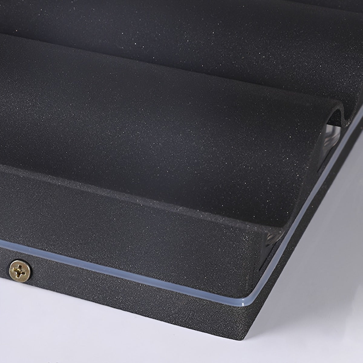 Linear outdoor wall light, waterproof up and down design, matte black aluminium
