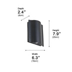 Linear outdoor wall light, waterproof up and down design, matte black aluminium