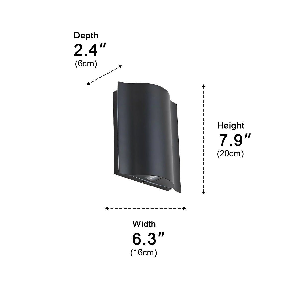 Linear outdoor wall light, waterproof up and down design, matte black aluminium