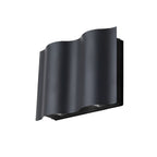 Linear outdoor wall light, waterproof up and down design, matte black aluminium