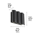 Linear outdoor wall light, waterproof up and down design, matte black aluminium
