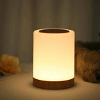 Touch Table Lamp | Rechargeable, Dimmable LED, Wood