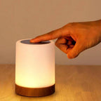 Touch Table Lamp | Rechargeable, Dimmable LED, Wood