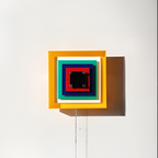 Wall Sconce LED Square Memphis Bauhaus 1-Light wrought iron acrylic warm white
