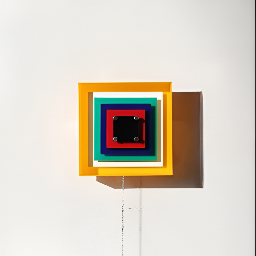 Wall Sconce LED Square Memphis Bauhaus 1-Light wrought iron acrylic warm white