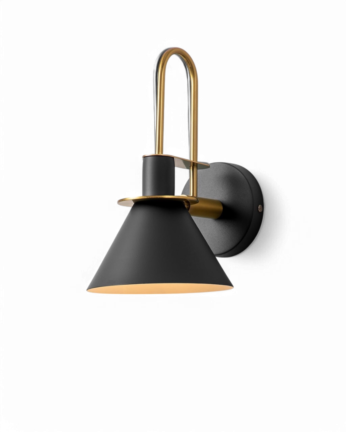 Wall lamp wall sconce 1-light with wrought iron cone shade