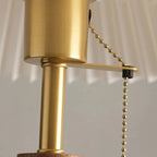 Vintage Wooden Table Lamp, Retro Walnut Bedside Light