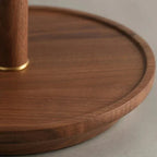 Vintage Wooden Table Lamp, Retro Walnut Bedside Light