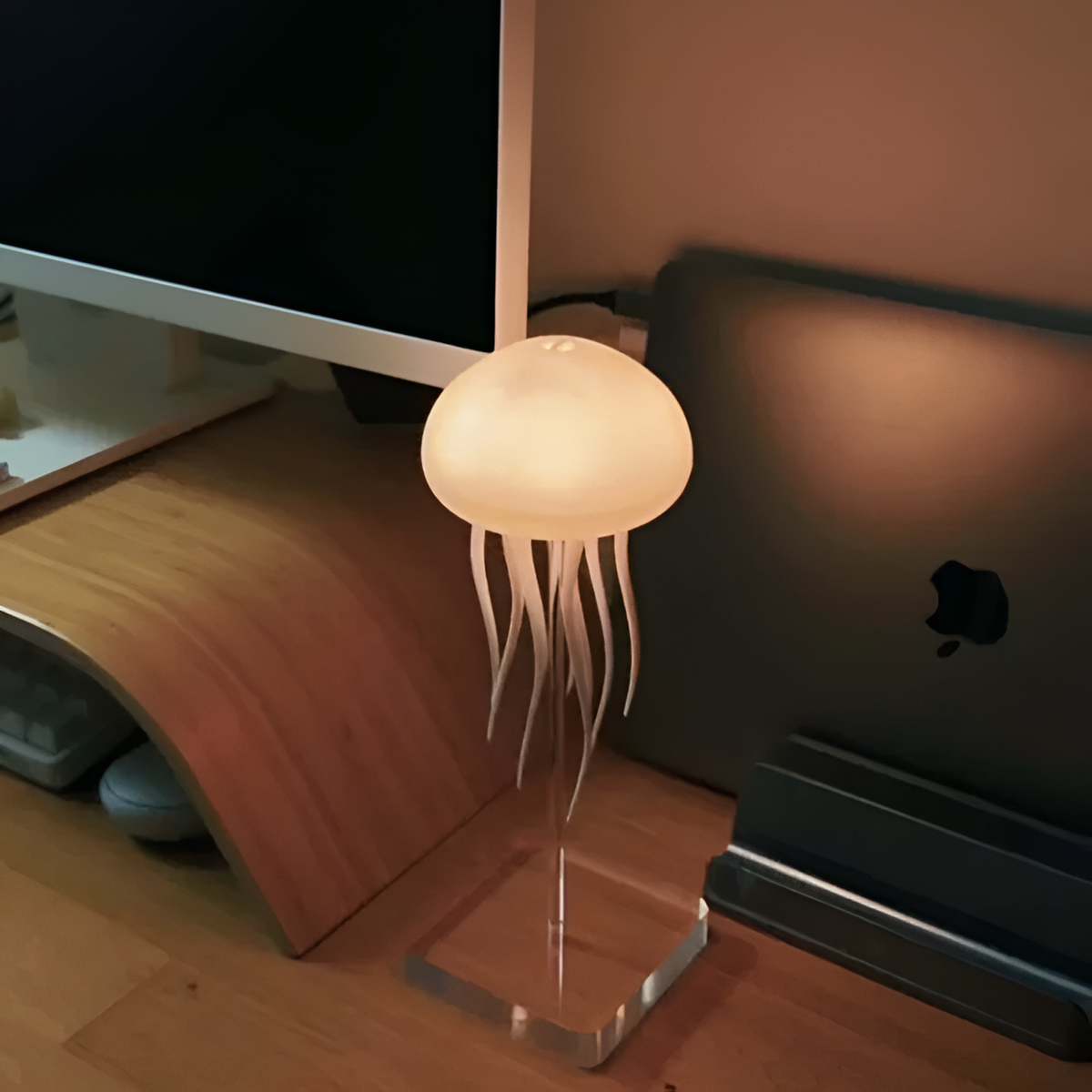 LED jellyfish lamp with RGB color-changing voice-activated night light