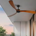 Ceiling Fan | Modern Outdoor with Wood Blades, 6 Speed