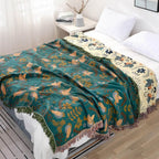 Reversible Scandinavian Throw Blanket | Warm Lined, Soft
